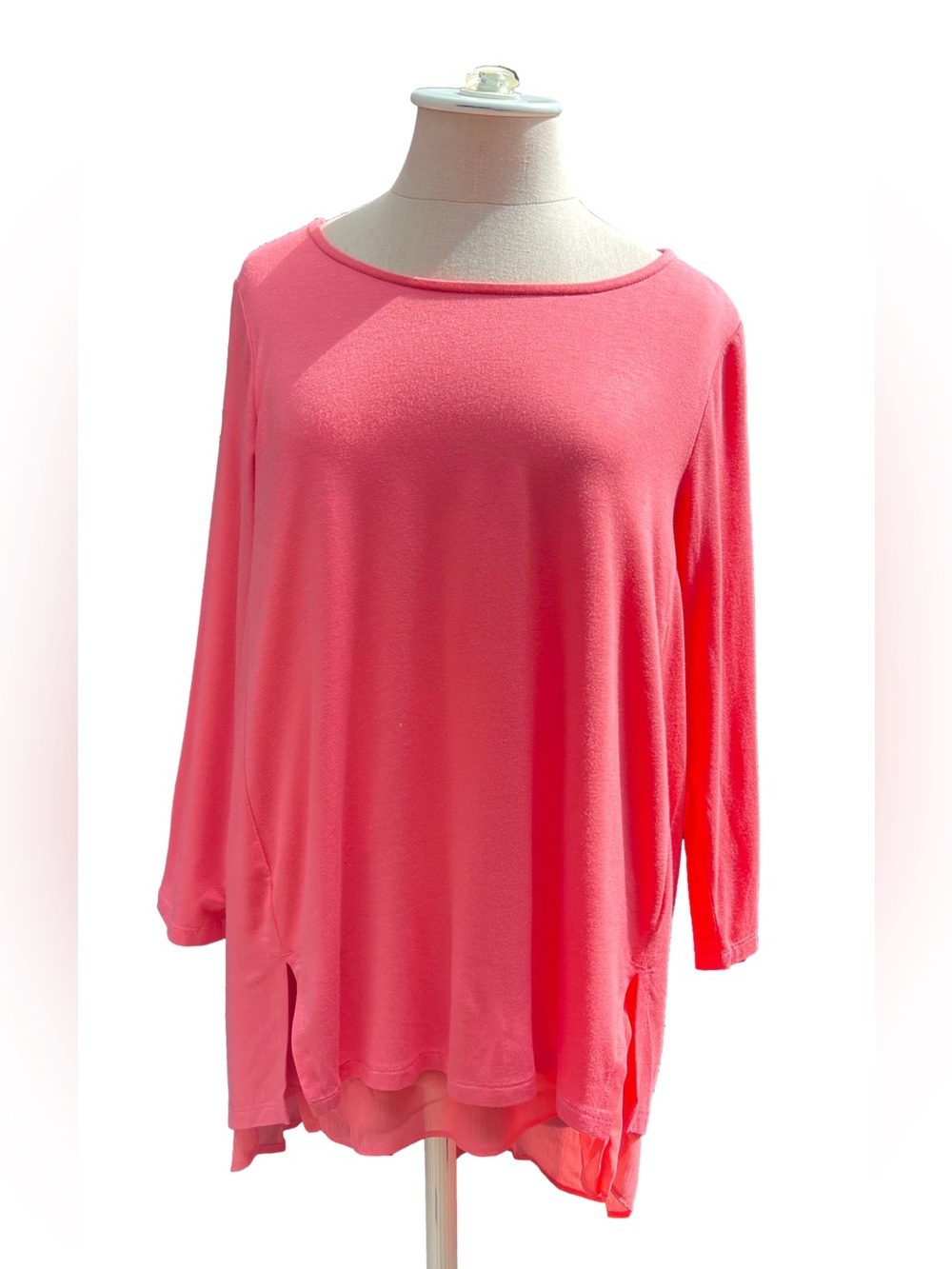 Soft Surroundings Marique Tunic in Hot Coral size Small